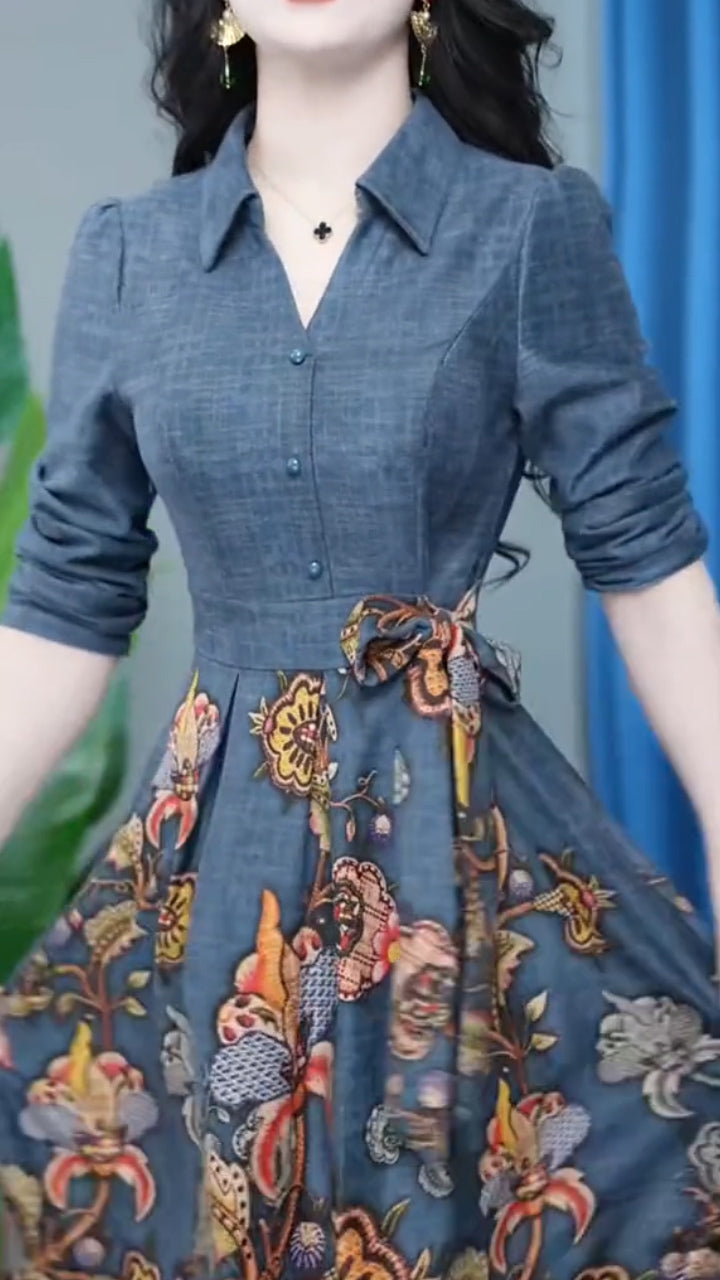 Printed Midi Dress
