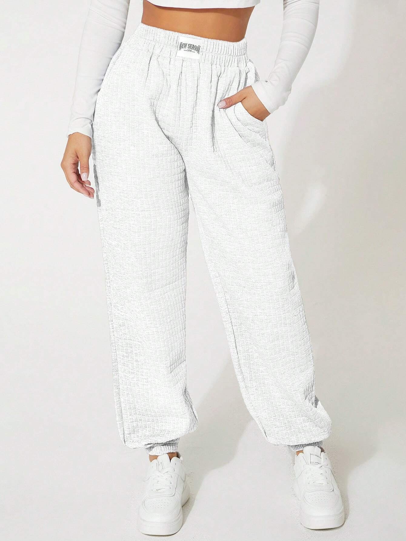 Patched Detail Slant Pocket Sweatpants