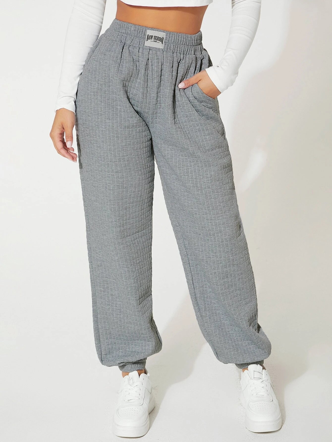 Patched Detail Slant Pocket Sweatpants