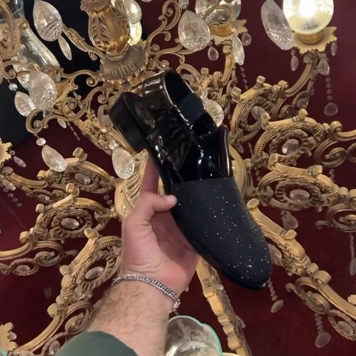 Galaxy shiny leather sandals