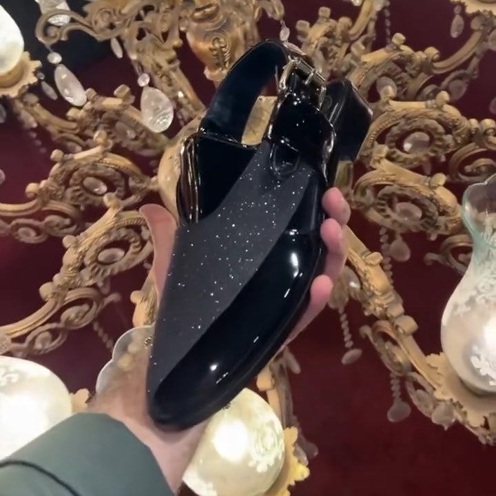 Galaxy shiny leather sandals