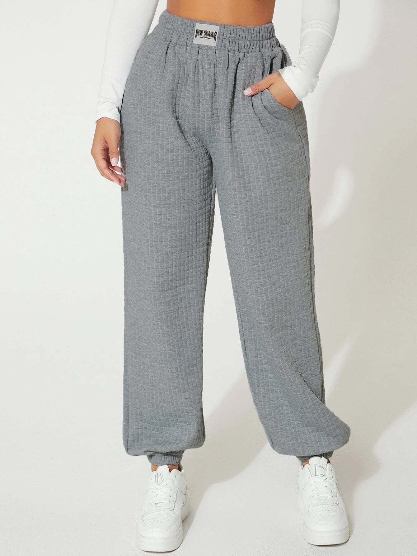 Patched Detail Slant Pocket Sweatpants