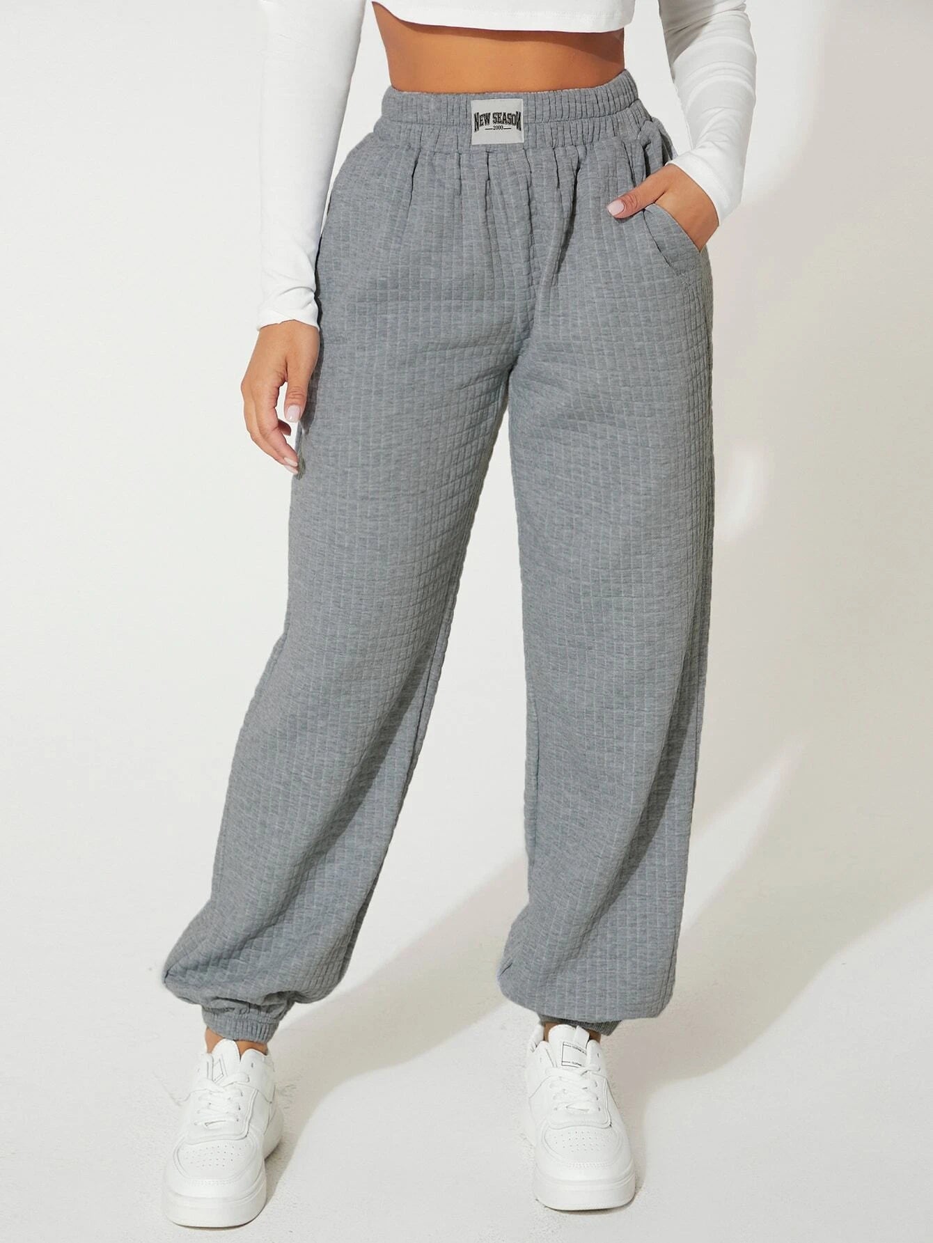 Patched Detail Slant Pocket Sweatpants