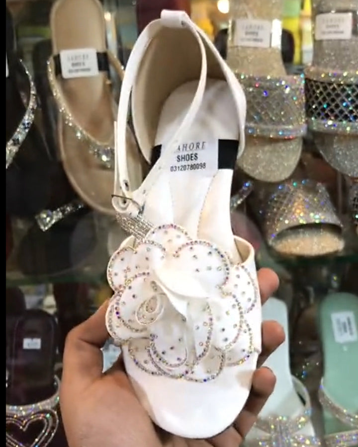 Lace Flower Sparkle Sandals