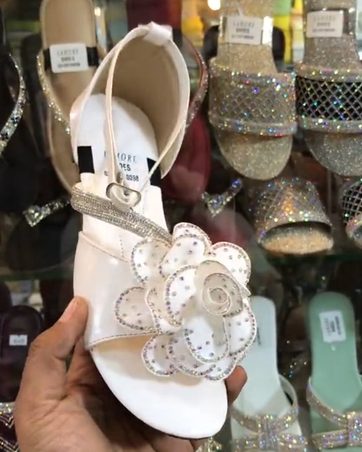 Lace Flower Sparkle Sandals