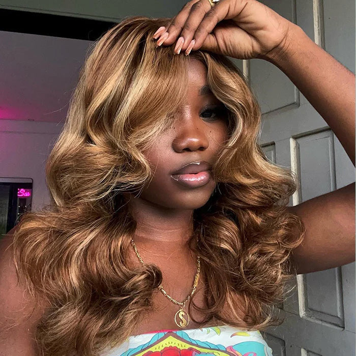 Body Wave Curtain Bangs 8x5 Glueless HD Lace Closure Wig and 13x4 Frontal Wig Put On And Go