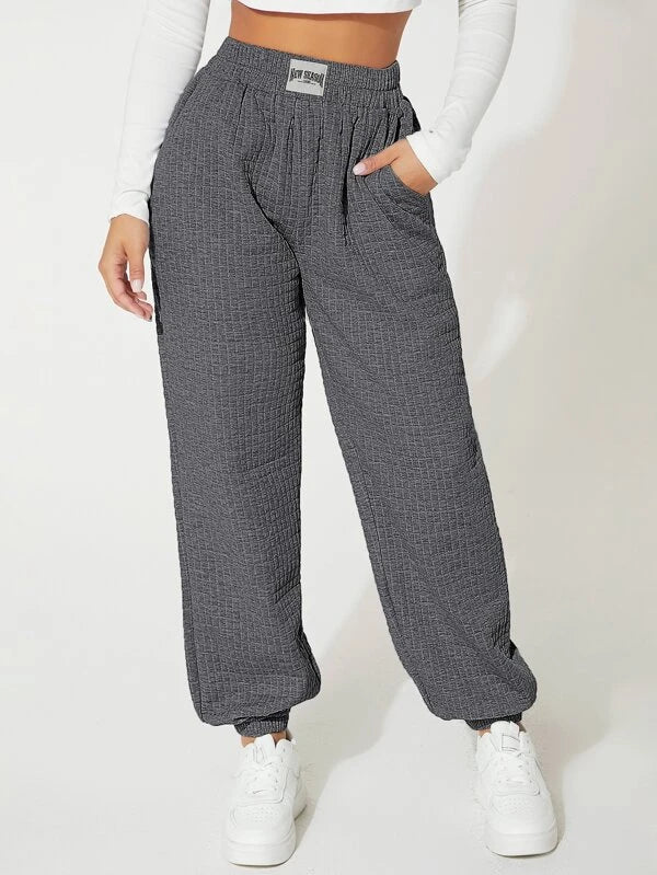 Patched Detail Slant Pocket Sweatpants