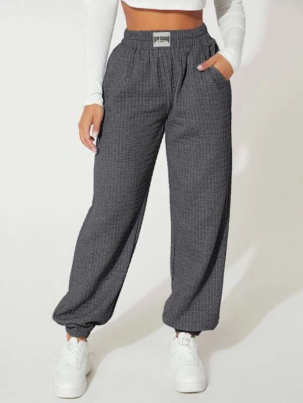 Patched Detail Slant Pocket Sweatpants
