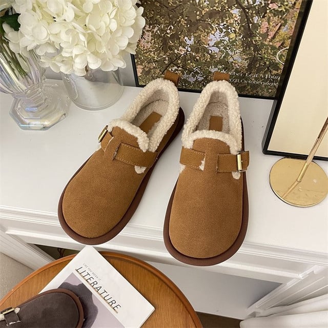 Plush Round Toe Slip-On Flats