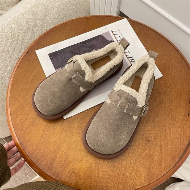 Plush Round Toe Slip-On Flats