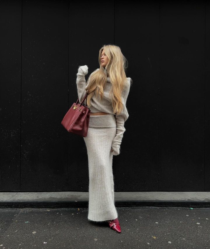 CLOUD MAXI SKIRT BEIGE MELANGE