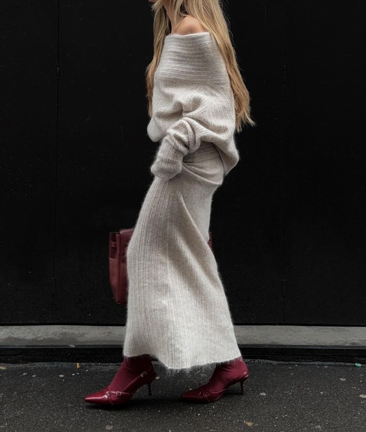 CLOUD MAXI SKIRT BEIGE MELANGE