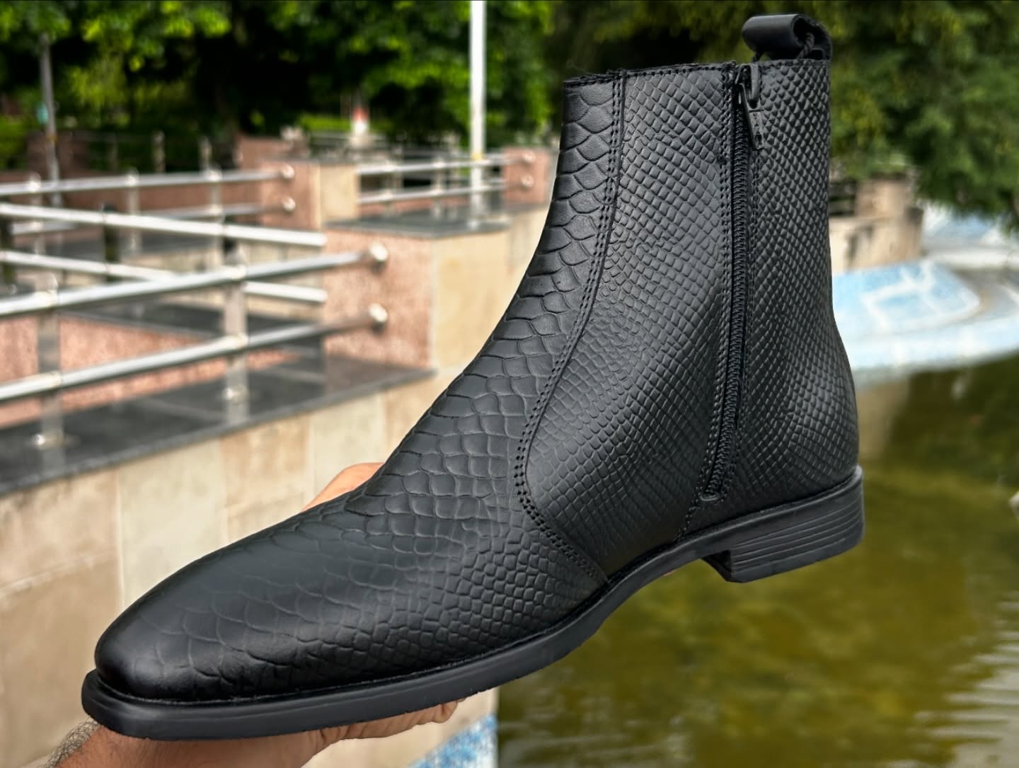 Chelsea in corodile and snack pattern in 100% Genuine Leather