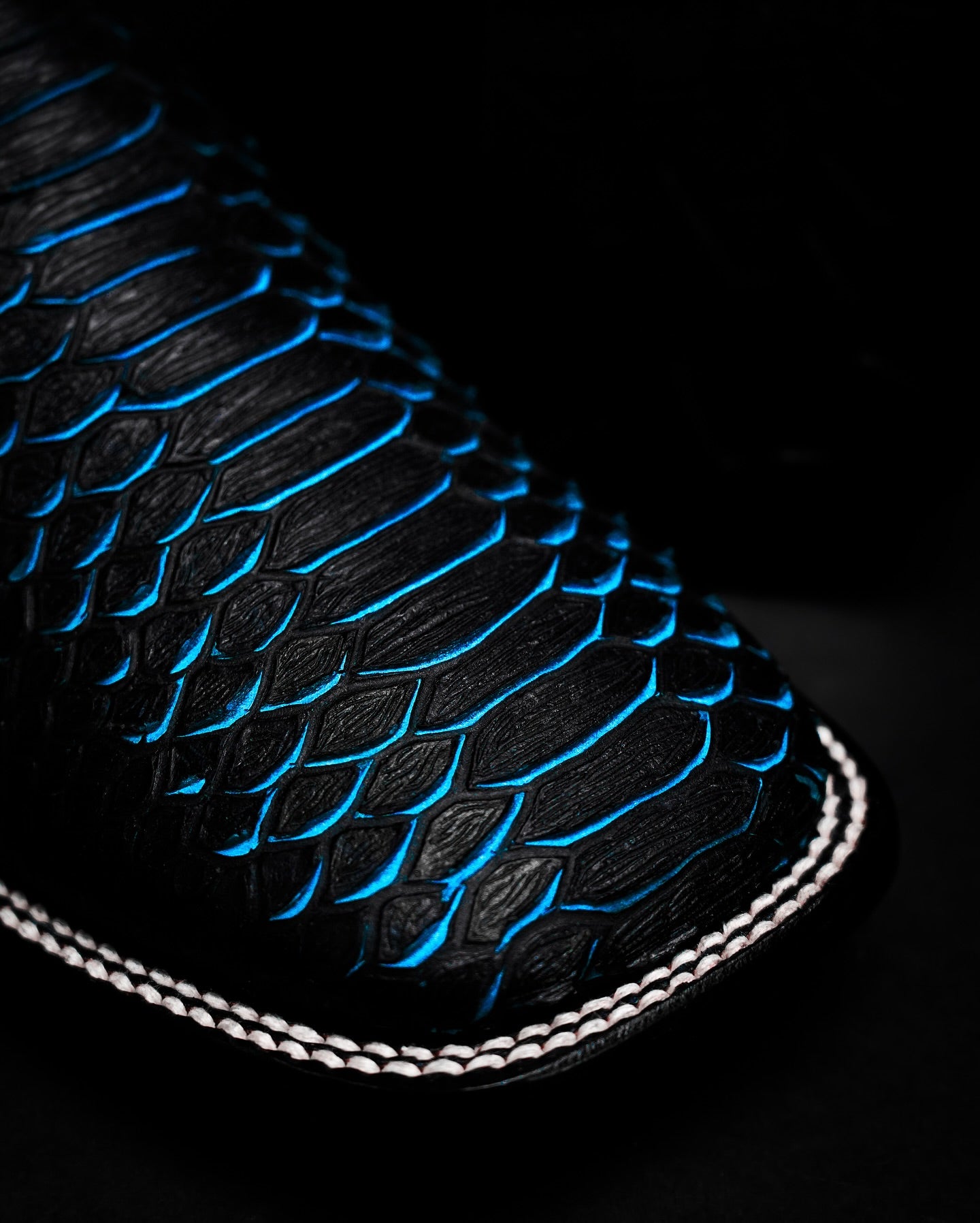 Midnight python leather boots