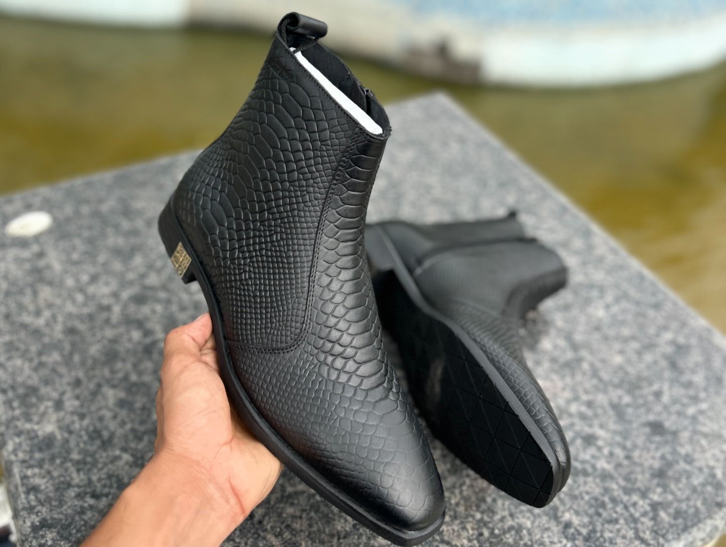 Chelsea in corodile and snack pattern in 100% Genuine Leather