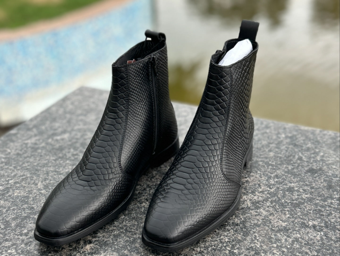 Chelsea in corodile and snack pattern in 100% Genuine Leather