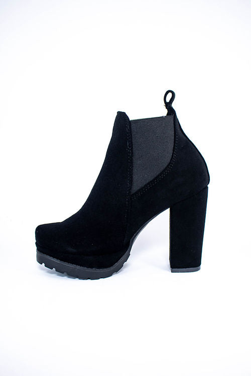 Suede Peep Toe Nude Boots