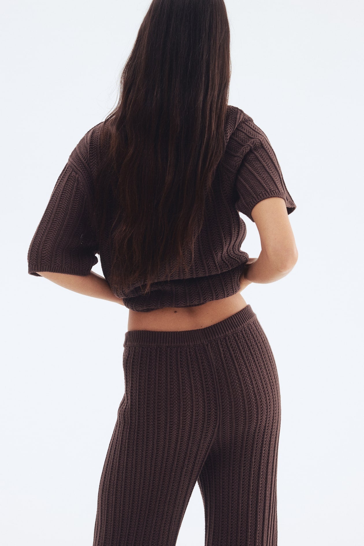 Crochet-look two piece set