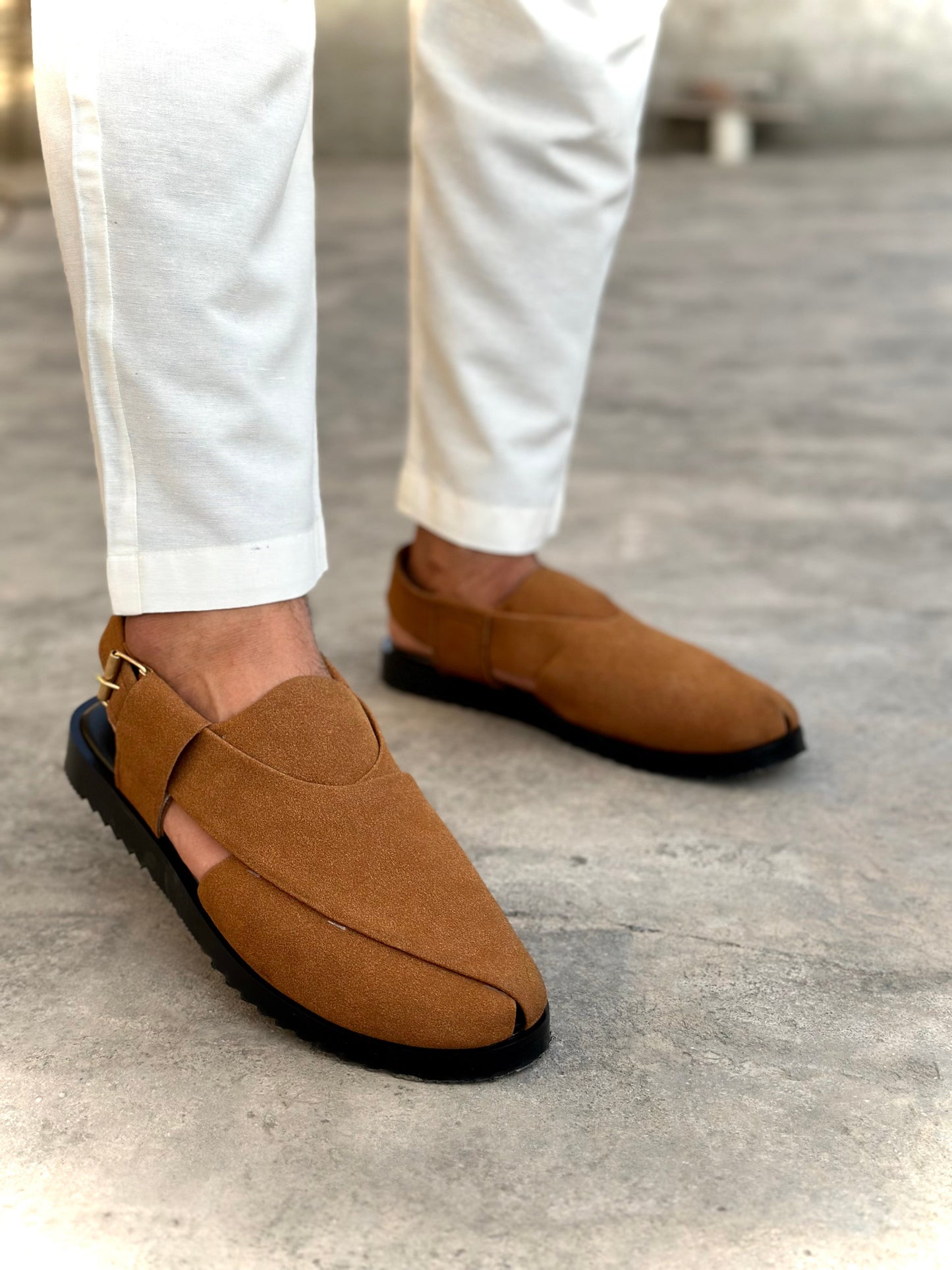 Suede leatherin original cow leather fully hand made Sandals