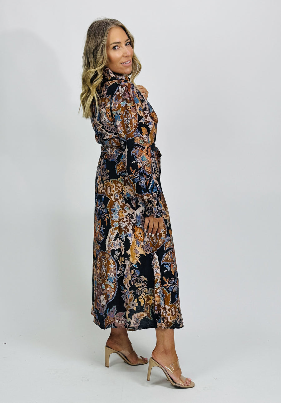 ANTIQUE PRINT SHIRT DRESS