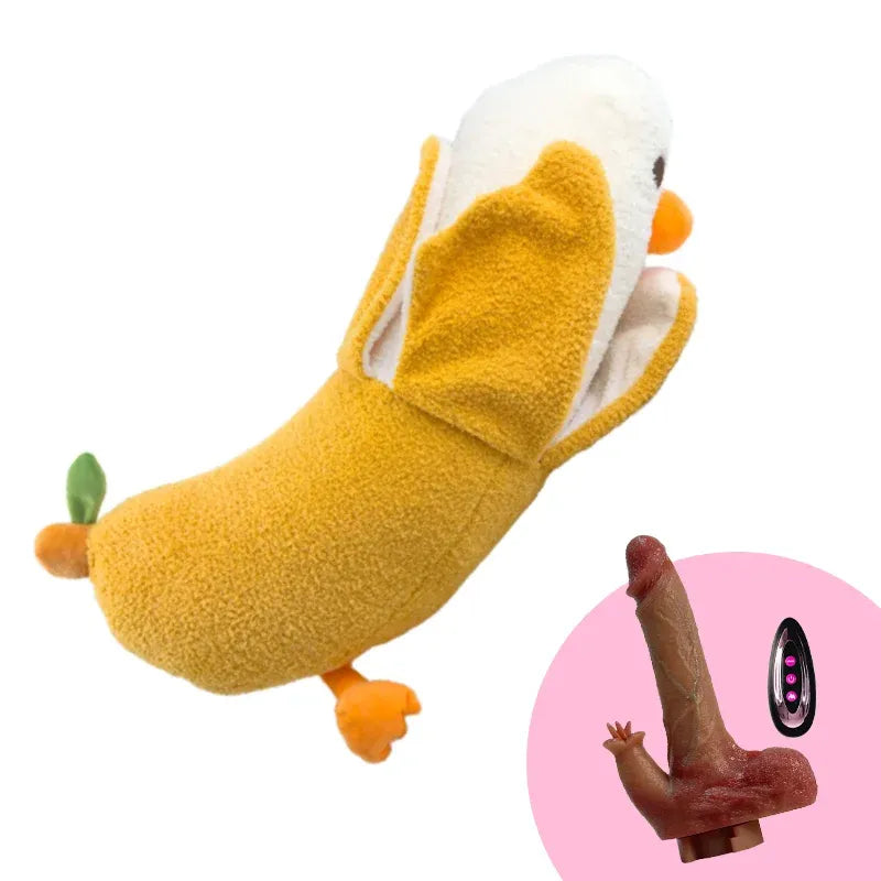 Plush Dildo Machine with Dildos Thrust Licking Sex Toy with Remote Control