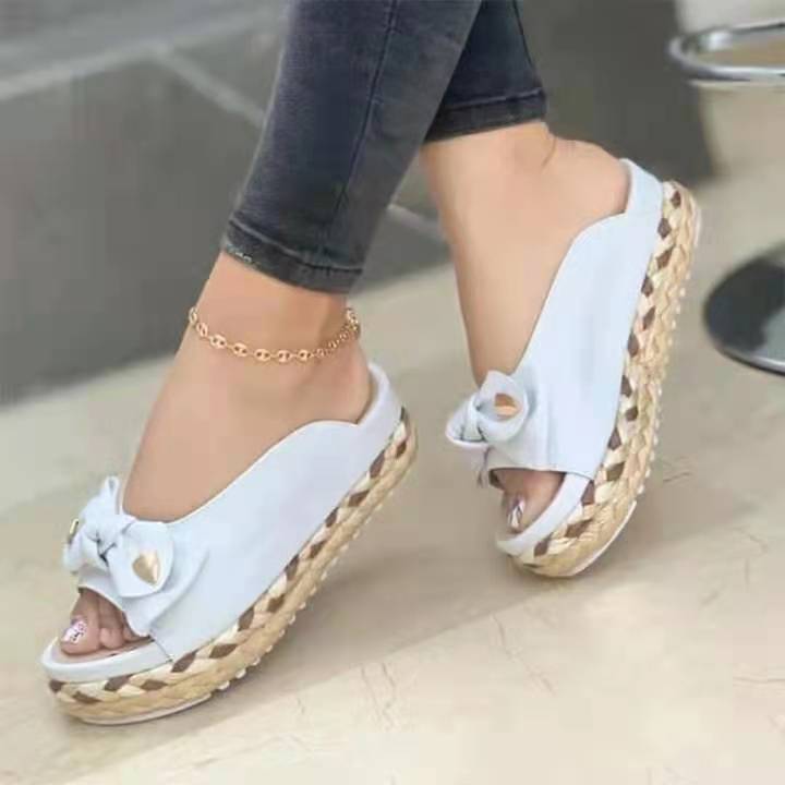 🔥Last Day 49% OFF - Peep Toe Wedge Slippers