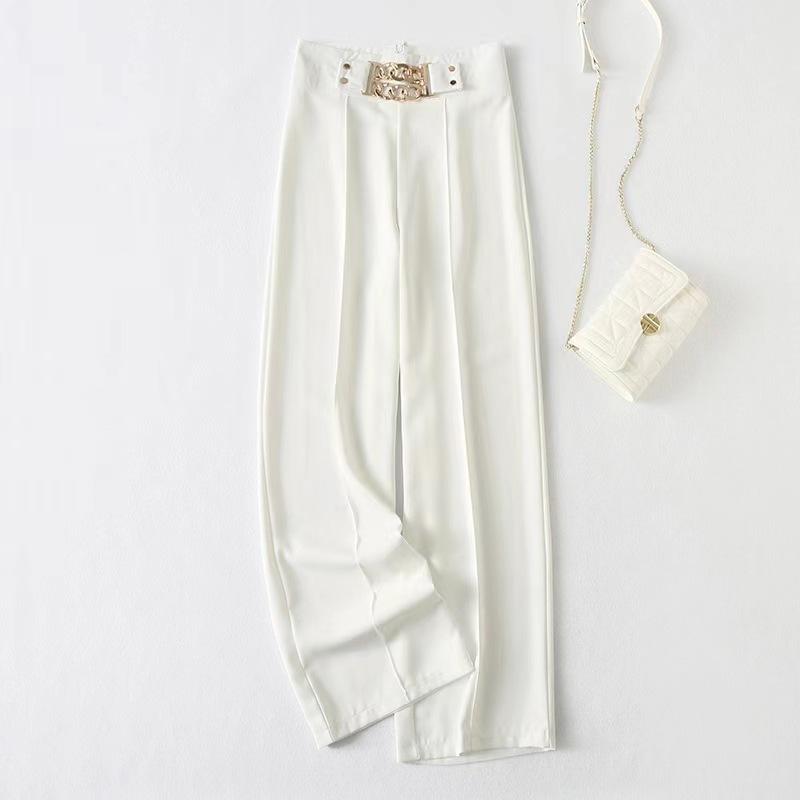 High Waisted Chain Wide Leg Pants