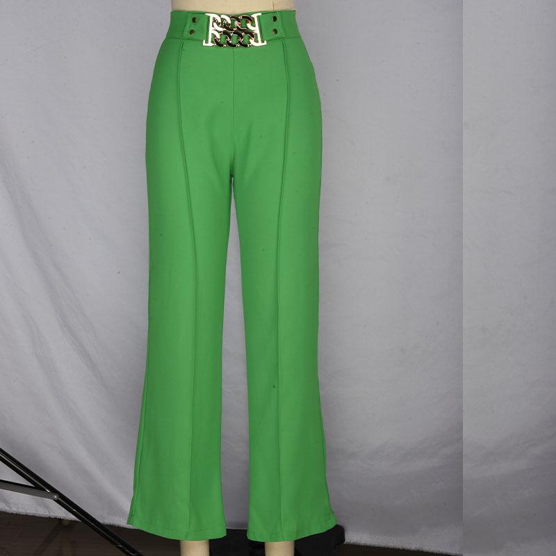High Waisted Chain Wide Leg Pants