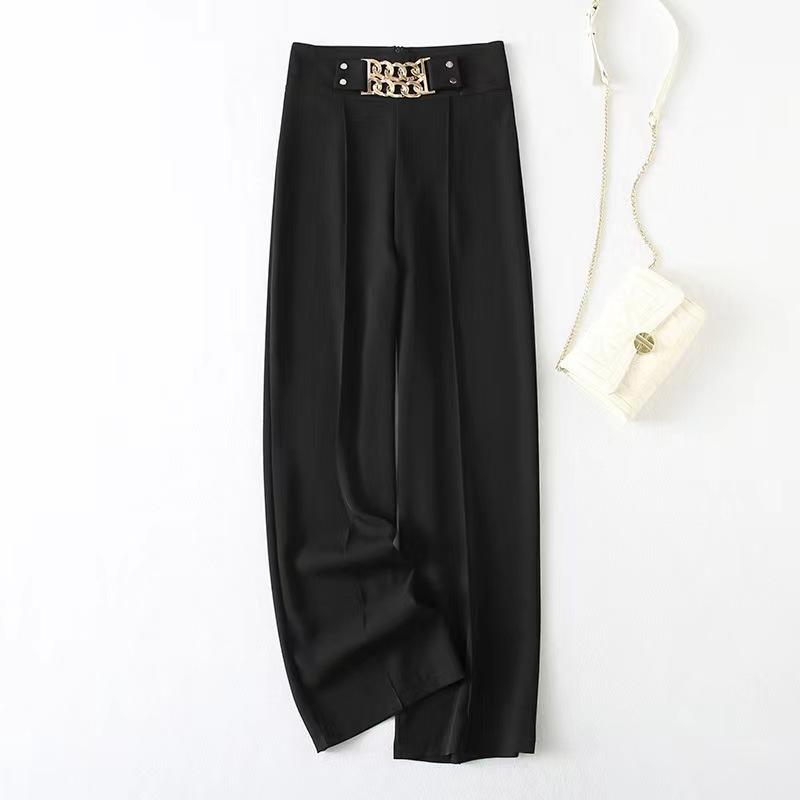 High Waisted Chain Wide Leg Pants