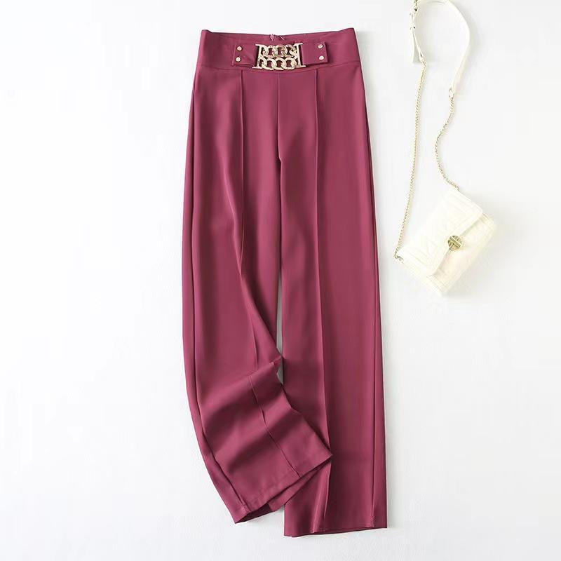 High Waisted Chain Wide Leg Pants