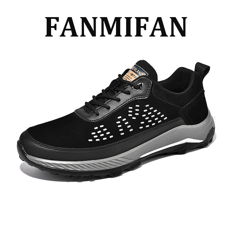 Hand-stitching Men Boots Casual Split Leather Shoes