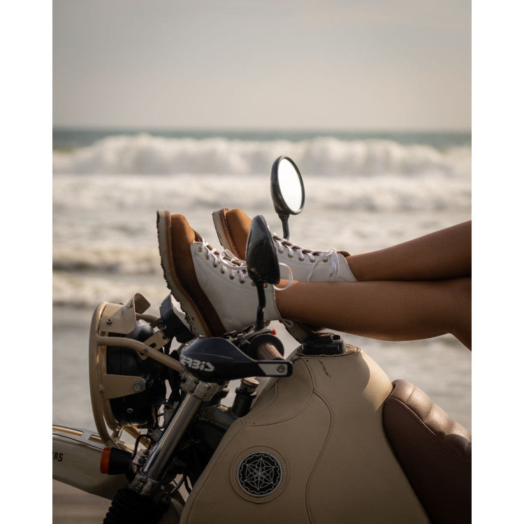 Handmade leather high-top casual shoes
