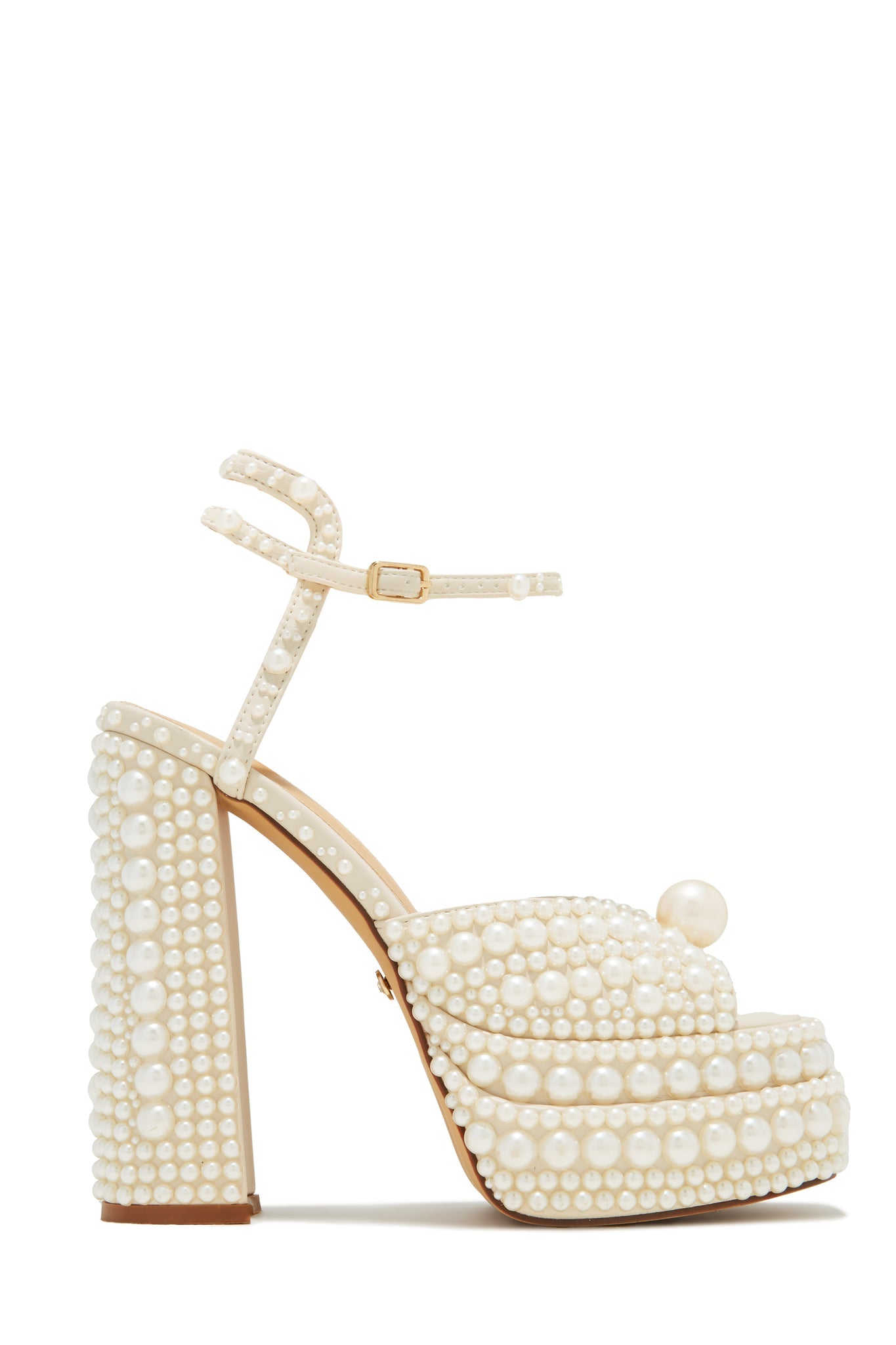 Wifey Status Platform Block Pearl Heels