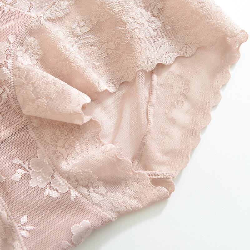 High-waist lace belly-up hip panties women's ultra-thin seamless panties