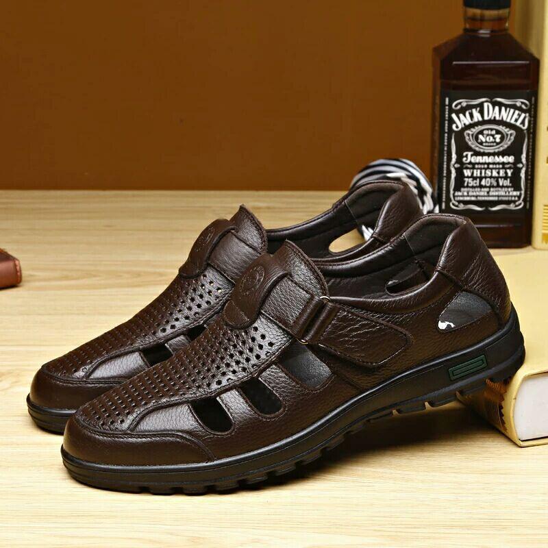 Genuine Leather Flat Leisure Daddy Flat Shoes