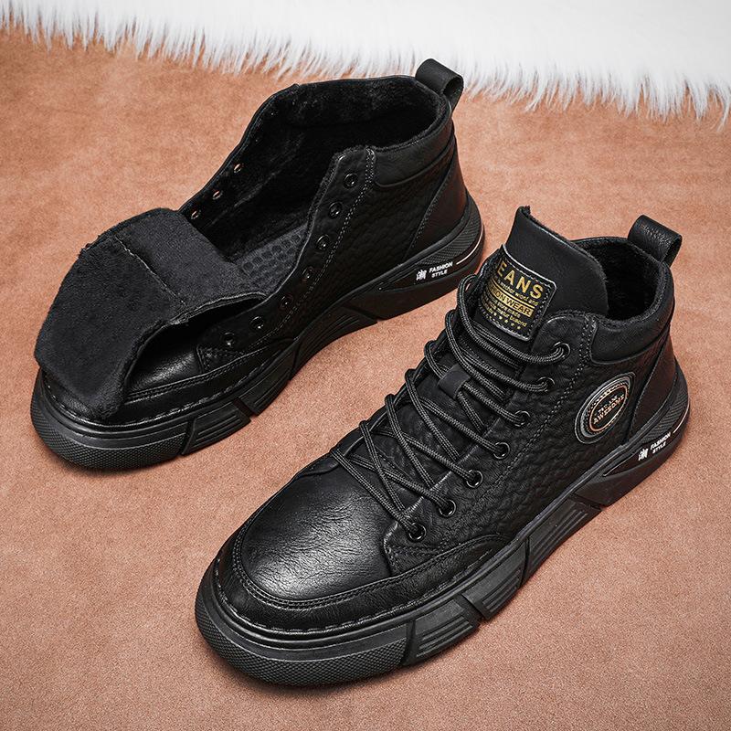 Pebbled leather Martin boots