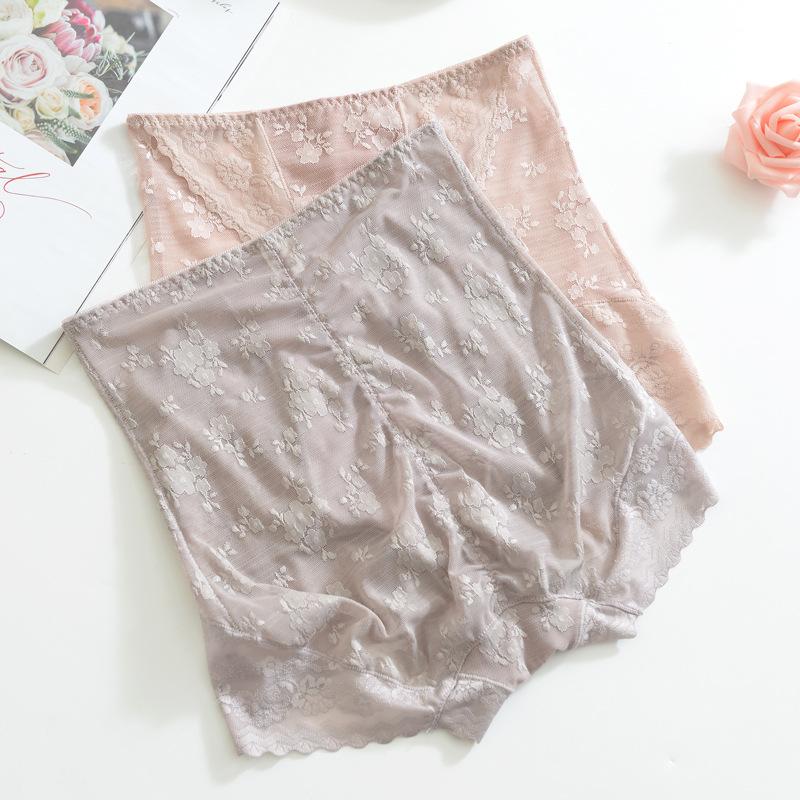 High-waist lace belly-up hip panties women's ultra-thin seamless panties