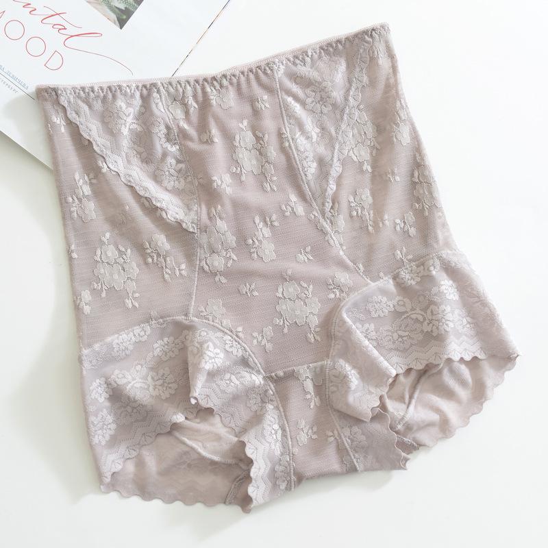 High-waist lace belly-up hip panties women's ultra-thin seamless panties