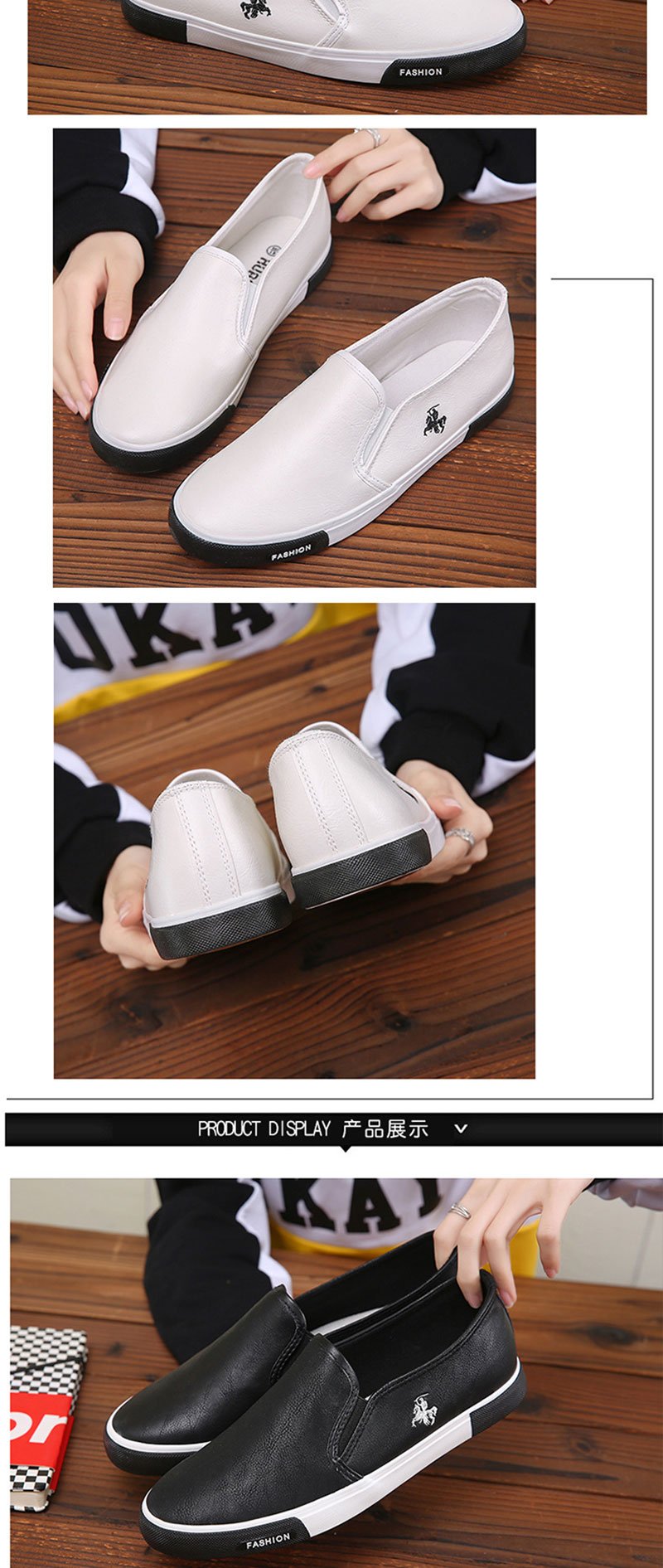 Casual Shoes Men Comfortable PU Leather Mens Loafers Handmade Design Flats Sneakers