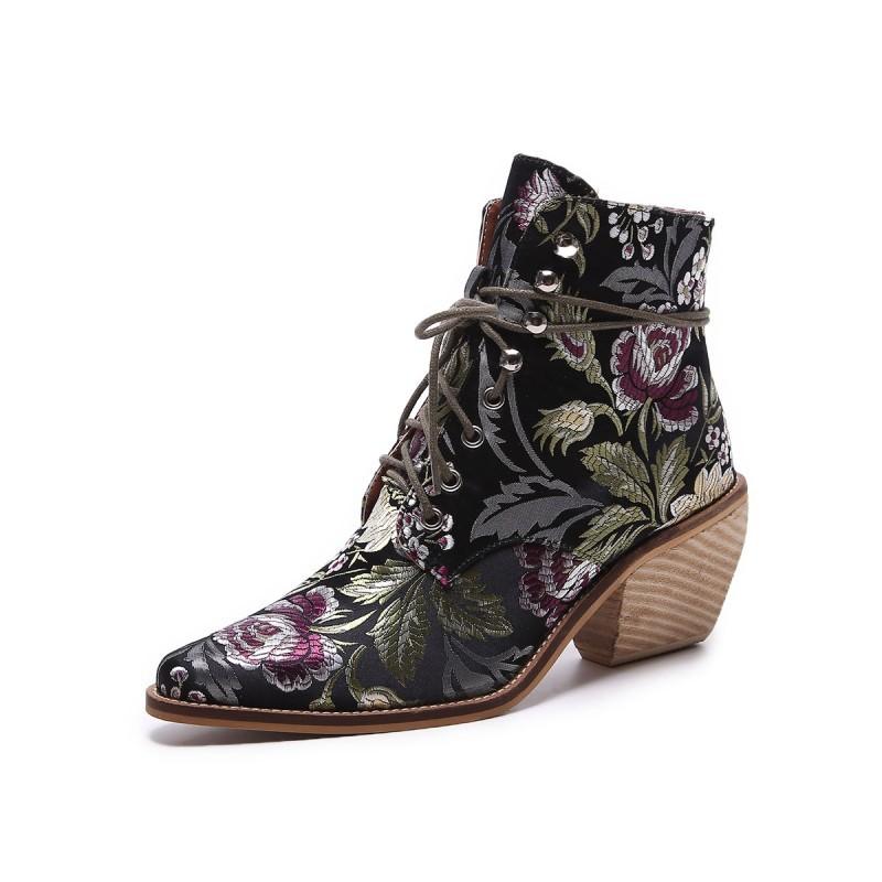 Embroidered high heels
