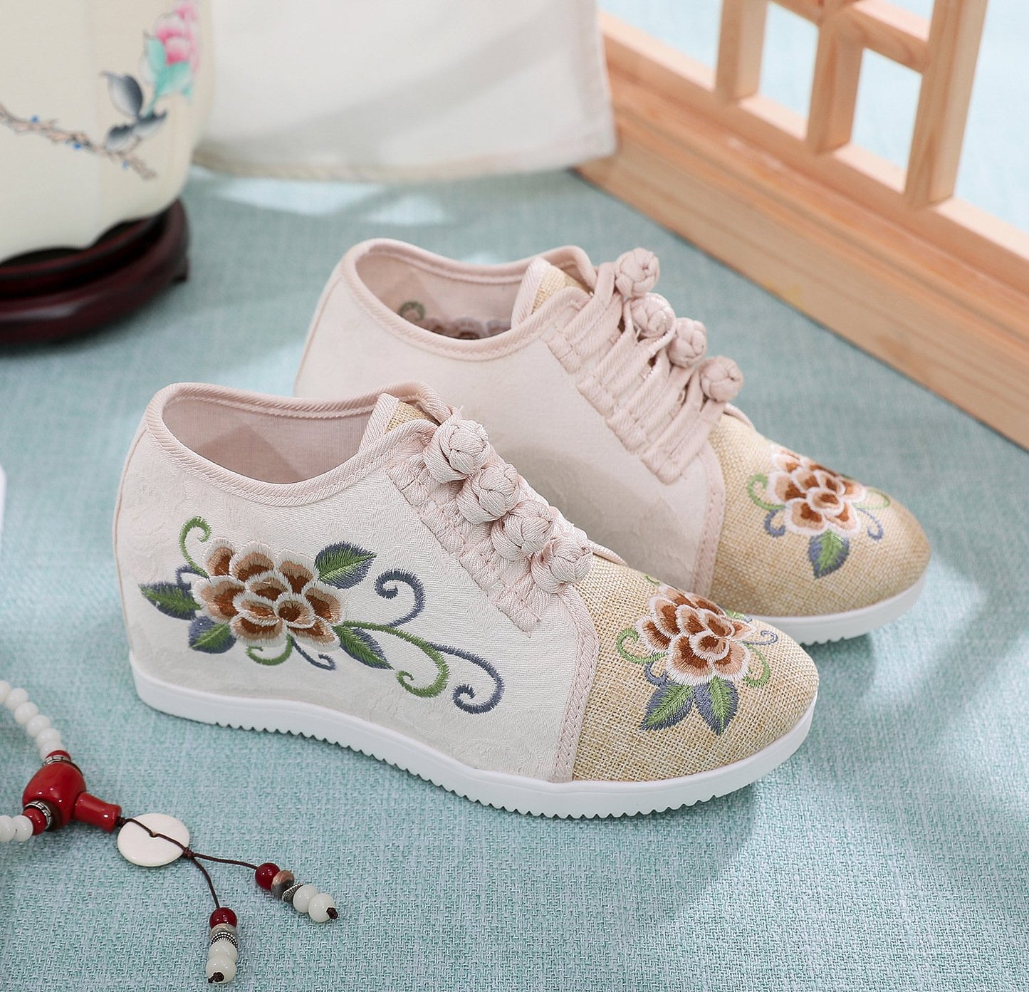 Hand Embroidered Rose Boots