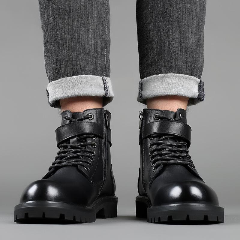 Italian Zipper High Top Martin Boots