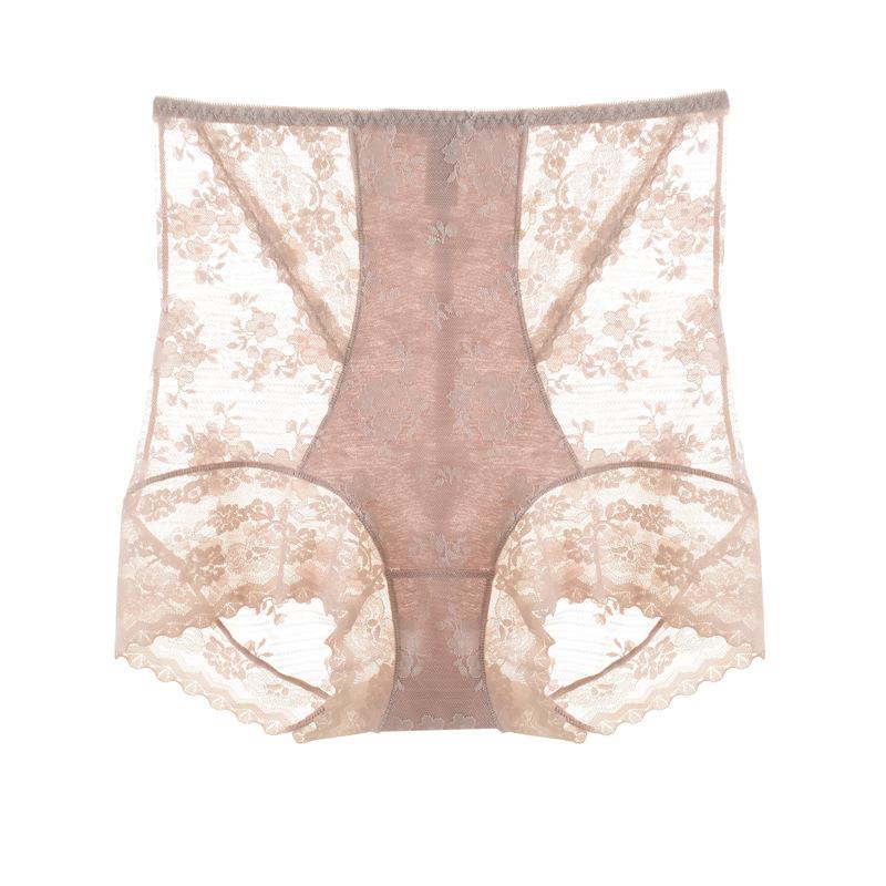 High-waist lace belly-up hip panties women's ultra-thin seamless panties