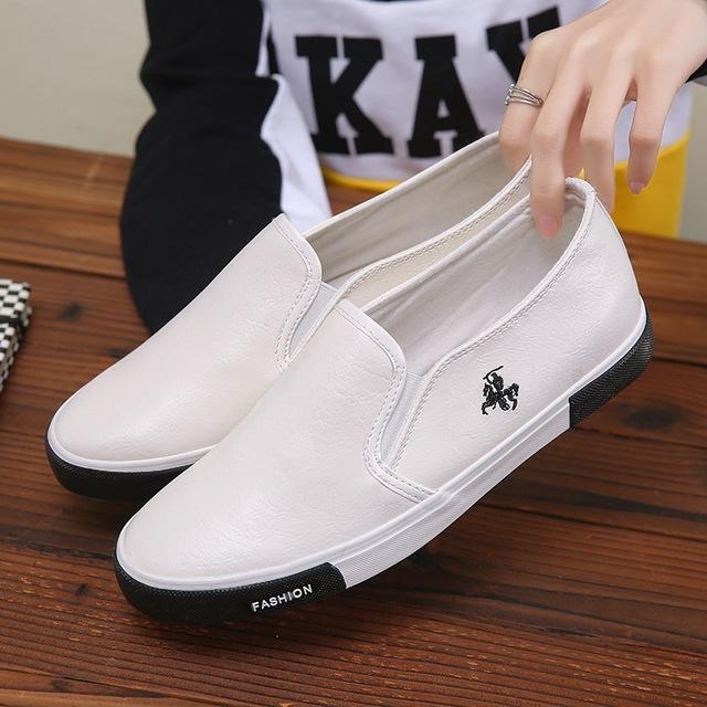 Casual Shoes Men Comfortable PU Leather Mens Loafers Handmade Design Flats Sneakers