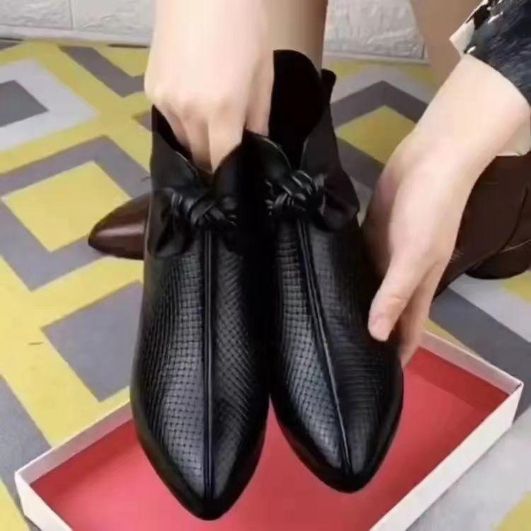 Genuine Leather High Heel Shoes