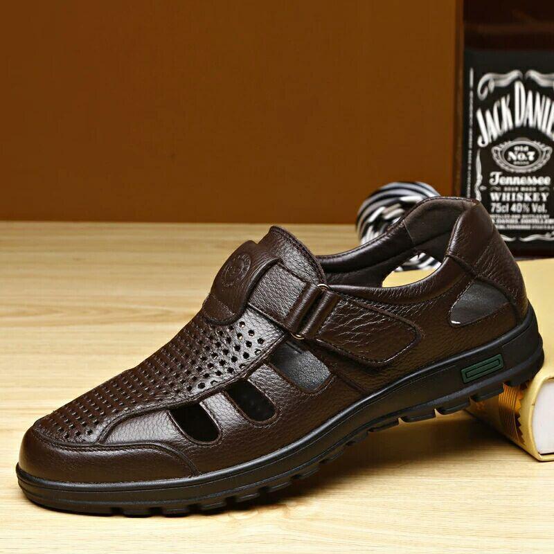 Genuine Leather Flat Leisure Daddy Flat Shoes