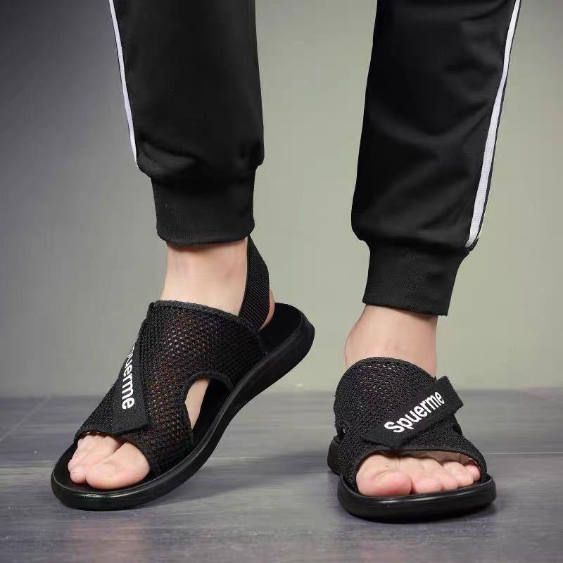 Elastic wrapped wide version of the sandals