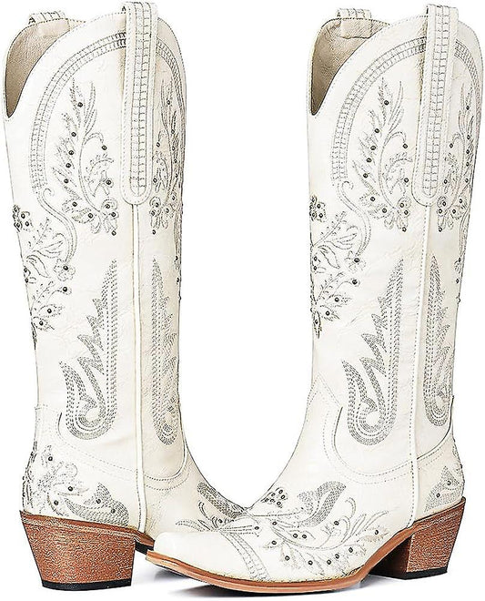 White rhinestone cowgirl boots
