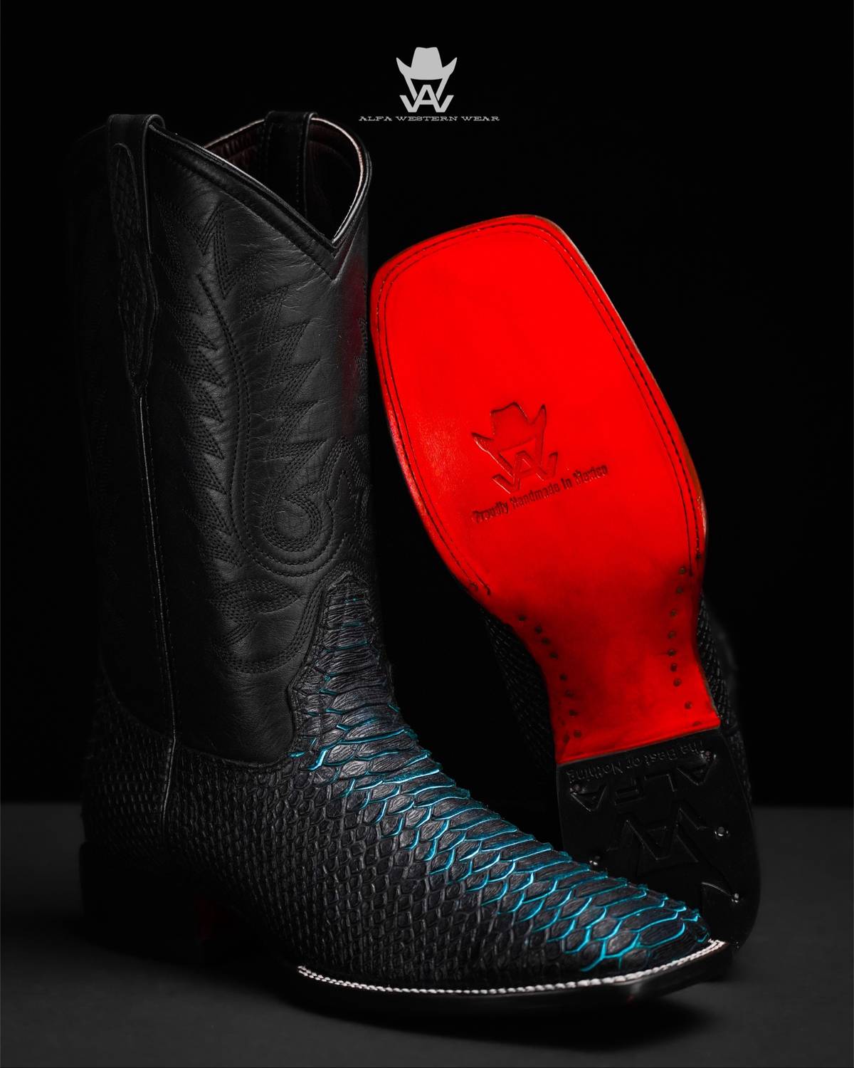 Midnight  python leather boots