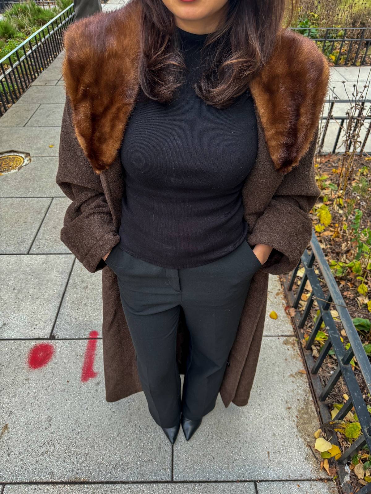 Elegant Maillard fox fur jacket